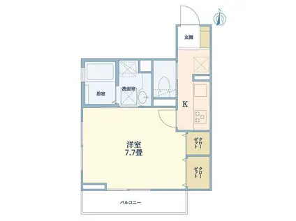 シャルマン祐天寺(1K/1階)の間取り写真