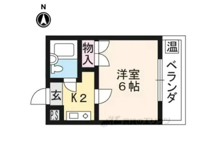 テラスICHI(1K/1階)の間取り写真