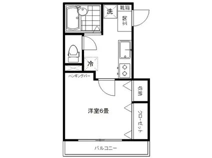 キズナコーポ(1K/2階)の間取り写真