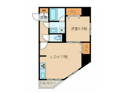 アルテール東日本橋(1LDK/7階)の間取り写真