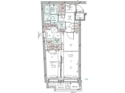 コンシェリア目黒本町 THE RESIDENCE(1LDK/2階)の間取り写真