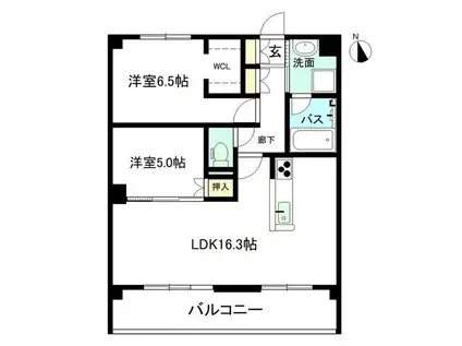 カステッロ エレガンテ(2LDK/1階)の間取り写真