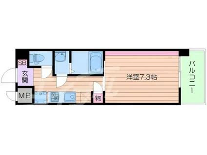 スプランディッド放出(1K/11階)の間取り写真