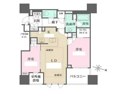 ザ・パークハウス大阪梅田タワー(2LDK/27階)の間取り写真
