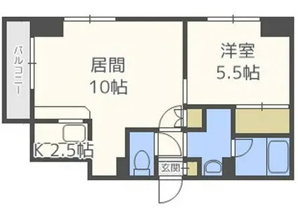 サザンメイプル北大(1LDK/3階)の間取り写真