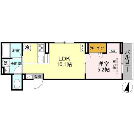セレスティア上十条(1LDK/3階)の間取り写真