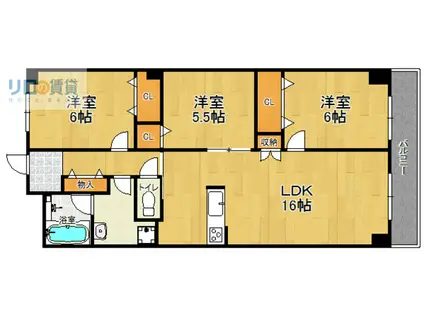 ジョイプレミオ(3LDK/2階)の間取り写真