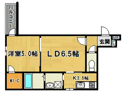 フジパレス塚本II番館(1LDK/2階)の間取り写真
