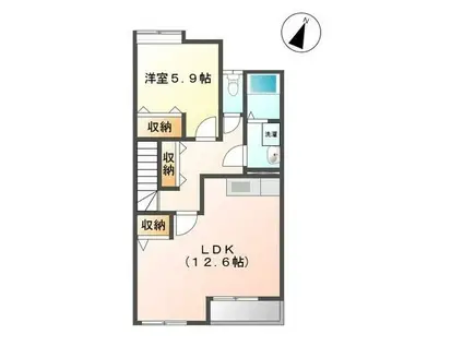 DモンドII(1LDK/2階)の間取り写真