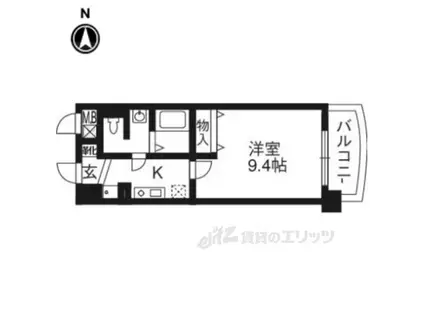 ジュネス四条烏丸(1K/2階)の間取り写真