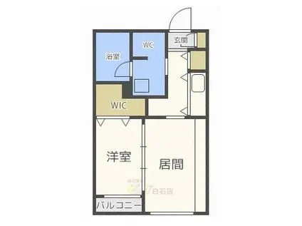 メニーズコート豊平川(1DK/4階)の間取り写真