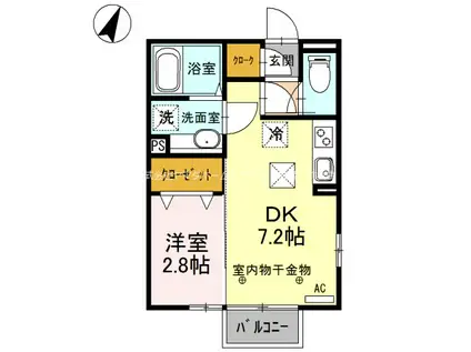 ＪＲ両毛線 駒形駅 徒歩23分 2階建 築10年(1DK/1階)の間取り写真