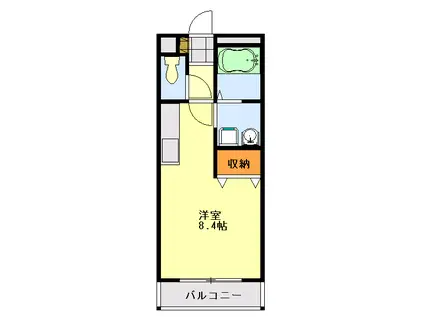 ヴィルポート21(ワンルーム/2階)の間取り写真