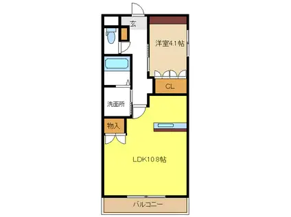 イグレット・シャトー(1LDK/1階)の間取り写真