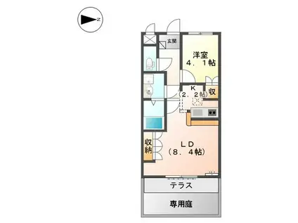 ハイムグランドール(1LDK/1階)の間取り写真