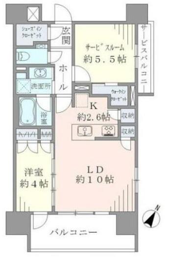 イニシアイオ西麻布(1SLDK/11階)の間取り写真