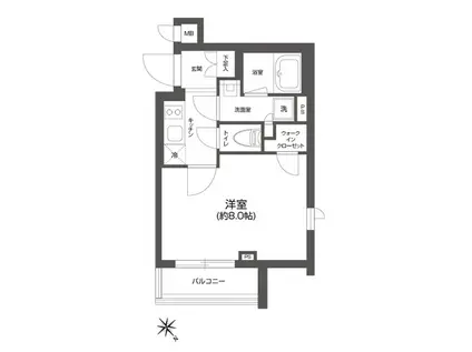 GRAN PASEO 四谷若葉(1K/4階)の間取り写真