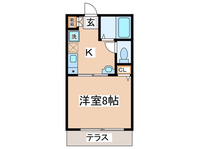 カメリエ(1K/1階)の間取り写真