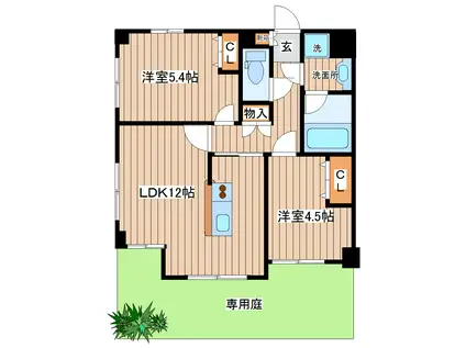 アプリコーゼ(2LDK/1階)の間取り写真