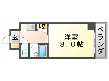 メゾンクレスト(1K/4階)の間取り写真