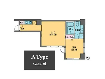 カスタリア水天宮II(1LDK/6階)の間取り写真
