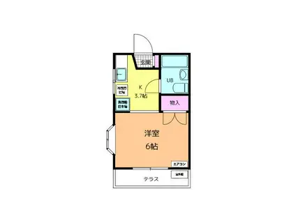 グッドパレス東海大学前(1K/2階)の間取り写真