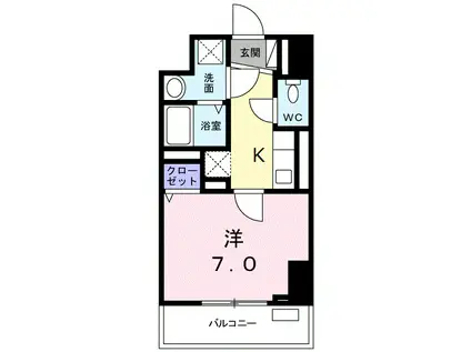 アビタ ヴァン(1K/5階)の間取り写真