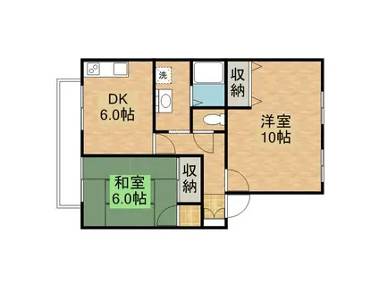 メゾンドジュンII(2DK/2階)の間取り写真