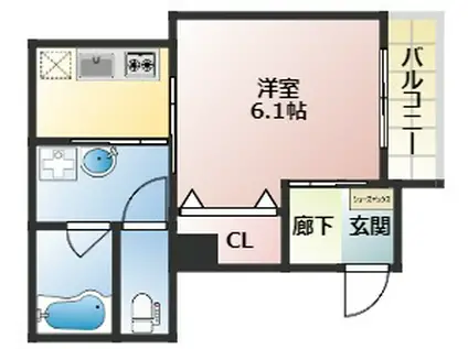 グランメゾン南余部(1K/3階)の間取り写真