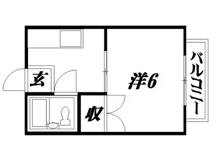 コーポサンエース有玉西(1K/1階)の間取り写真