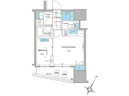 ルフォンプログレ北新宿(1DK/7階)の間取り写真