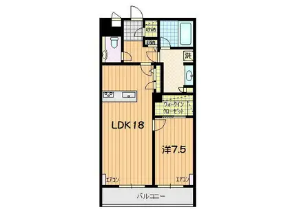 HILLS RESIDENTIAL S13(1LDK/4階)の間取り写真