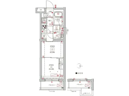 クレイシアIDZ大泉学園(2K/1階)の間取り写真