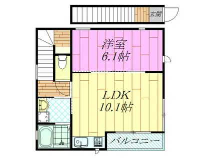 CASA浦安(1LDK/3階)の間取り写真