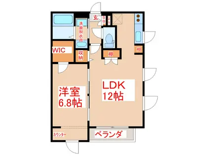 ETERNITYII(1LDK/1階)の間取り写真