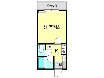 リバーハイツ(1K/1階)の間取り写真
