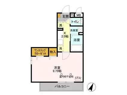 アプリコットガーデンB(1K/1階)の間取り写真