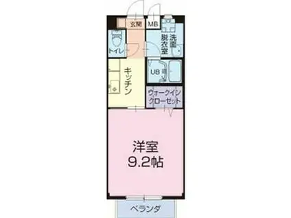 ビューテラス K(1K/2階)の間取り写真