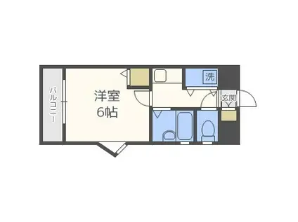 パラージュ西新(1K/5階)の間取り写真