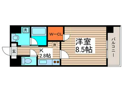 メイプルコート布池(1K/9階)の間取り写真