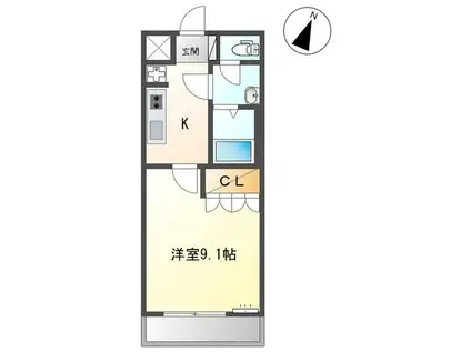 レスポアール(1K/1階)の間取り写真