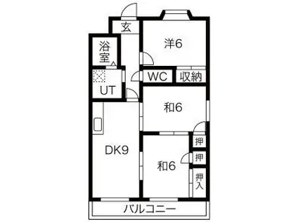 メゾン畑田(3DK/2階)の間取り写真