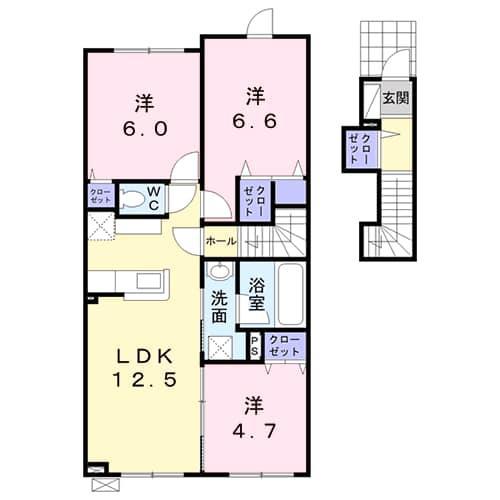 ホワイトシャングリラ(3LDK/2階)の間取り写真