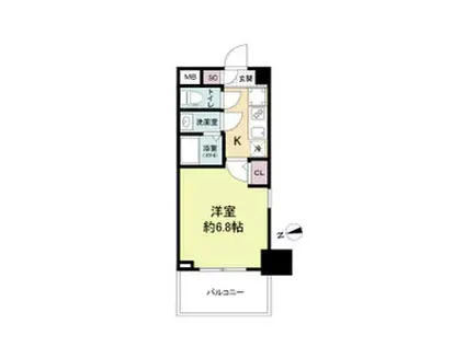 セレニテ日本橋ミラク(1K/11階)の間取り写真