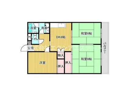 入江マンション(3DK/4階)の間取り写真