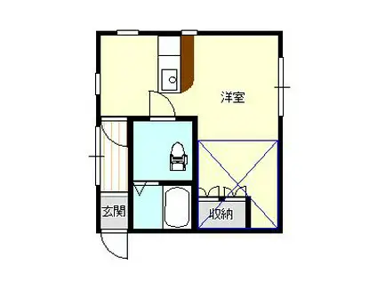 ハウスマイメロディ(1K/2階)の間取り写真