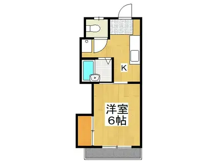 ハイツ平井(1K/3階)の間取り写真