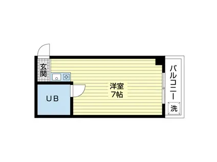 メゾンド・フルール(ワンルーム/3階)の間取り写真