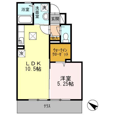 ボナール緑井(1LDK/1階)の間取り写真