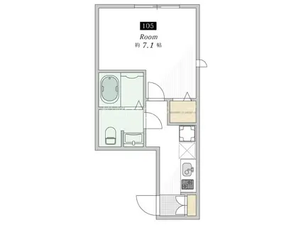 ユートピア(1K/1階)の間取り写真